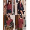 Ekouaer Women’s Long Sleeve Shirts 3 Packs Henley Button Down Tops Ribbed Slim Fit Base Layer Soft Thermal Tee(Black / Green / Wine Red (3pcs))