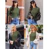 Ekouaer Womens Long Sleeve Shirts Crew Neck Stretchy Fitted Ribbed Tops Basic Base Layer Soft Thermal Undershirts Tee(Army Green)