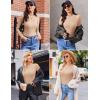 Ekouaer Womens Long Sleeve Shirts Crew Neck Stretchy Fitted Ribbed Tops Basic Base Layer Soft Thermal Undershirts Tee(Beige)