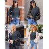 Ekouaer Womens Long Sleeve Shirts Crew Neck Stretchy Fitted Ribbed Tops Basic Base Layer Soft Thermal Undershirts Tee(Dark Gray)
