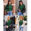 Ekouaer Womens Long Sleeve Shirts Crew Neck Stretchy Fitted Ribbed Tops Basic Base Layer Soft Thermal Undershirts Tee(Green)