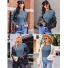 Ekouaer Womens Long Sleeve Shirts Crew Neck Stretchy Fitted Ribbed Tops Basic Base Layer Soft Thermal Undershirts Tee(Grey Blue)