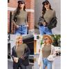Ekouaer Womens Long Sleeve Shirts Crew Neck Stretchy Fitted Ribbed Tops Basic Base Layer Soft Thermal Undershirts Tee(Khaki)