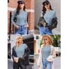 Ekouaer Womens Long Sleeve Shirts Crew Neck Stretchy Fitted Ribbed Tops Basic Base Layer Soft Thermal Undershirts Tee(Light Blue)