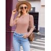 Ekouaer Womens Long Sleeve Shirts Crew Neck Stretchy Fitted Ribbed Tops Basic Base Layer Soft Thermal Undershirts Tee(Pink)