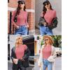 Ekouaer Womens Long Sleeve Shirts Crew Neck Stretchy Fitted Ribbed Tops Basic Base Layer Soft Thermal Undershirts Tee(Rose Pink)