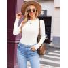 Ekouaer Womens Long Sleeve Shirts Crew Neck Stretchy Fitted Ribbed Tops Basic Base Layer Soft Thermal Undershirts Tee(White)