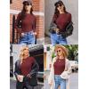 Ekouaer Womens Long Sleeve Shirts Crew Neck Stretchy Fitted Ribbed Tops Basic Base Layer Soft Thermal Undershirts Tee(Wine Red)
