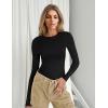 Ekouaer Women’s Long Sleeve Shirts Tight Fitted Tops Crewneck Underscrubs Tee Lightweight Basic Thermal Undershirts(Black)