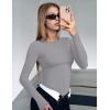 Ekouaer Women’s Long Sleeve Shirts Tight Fitted Tops Crewneck Underscrubs Tee Lightweight Basic Thermal Undershirts(Light Grey)