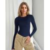 Ekouaer Women’s Long Sleeve Shirts Tight Fitted Tops Crewneck Underscrubs Tee Lightweight Basic Thermal Undershirts(Navy Blue)