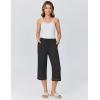 Ekouaer Womens Pajamas Pants Capri Pj Bottoms with Pockets Comfy Drawstring Printed Lounge Soft Sleep Pants(Black)