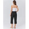 Ekouaer Womens Pajamas Pants Capri Pj Bottoms with Pockets Comfy Drawstring Printed Lounge Soft Sleep Pants(Black)