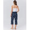 Ekouaer Womens Pajamas Pants Capri Pj Bottoms with Pockets Comfy Drawstring Printed Lounge Soft Sleep Pants(Butterfly)