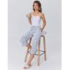 Ekouaer Womens Pajamas Pants Capri Pj Bottoms with Pockets Comfy Drawstring Printed Lounge Soft Sleep Pants(Clear Blue Dogs)
