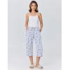 Ekouaer Womens Pajamas Pants Capri Pj Bottoms with Pockets Comfy Drawstring Printed Lounge Soft Sleep Pants(Clear Blue Dogs)