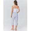 Ekouaer Womens Pajamas Pants Capri Pj Bottoms with Pockets Comfy Drawstring Printed Lounge Soft Sleep Pants(Clear Blue Dogs)