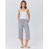 Ekouaer Womens Pajamas Pants Capri Pj Bottoms with Pockets Comfy Drawstring Printed Lounge Soft Sleep Pants(Grey)