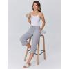 Ekouaer Womens Pajamas Pants Capri Pj Bottoms with Pockets Comfy Drawstring Printed Lounge Soft Sleep Pants(Grey)