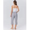 Ekouaer Womens Pajamas Pants Capri Pj Bottoms with Pockets Comfy Drawstring Printed Lounge Soft Sleep Pants(Grey)