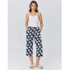 Ekouaer Womens Pajamas Pants Capri Pj Bottoms with Pockets Comfy Drawstring Printed Lounge Soft Sleep Pants(Navy Blue Dogs)