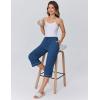 Ekouaer Womens Pajamas Pants Capri Pj Bottoms with Pockets Comfy Drawstring Printed Lounge Soft Sleep Pants(Navy Blue Dots)