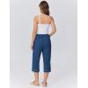 Ekouaer Womens Pajamas Pants Capri Pj Bottoms with Pockets Comfy Drawstring Printed Lounge Soft Sleep Pants(Navy Blue Dots)