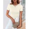Ekouaer Womens Short Sleeve Shirts 3 Pack Crew Neck Tops Slim Fit Basic Tees Trendy Clothes Base Layer(3pcs Beige/ Beige/ Beige)