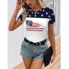 Ekouaer Womens Short Sleeve Shirts 3 Pack Crew Neck Tops Slim Fit Basic Tees Trendy Clothes Base Layer(3pcs Black/ Beige/ Print Flag)