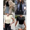 Ekouaer Womens Short Sleeve Shirts 3 Pack Crew Neck Tops Slim Fit Basic Tees Trendy Clothes Base Layer(3pcs Black/ Dark Gray/ Beige)