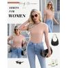 Ekouaer Womens Short Sleeve Shirts 3 Pack Crew Neck Tops Slim Fit Basic Tees Trendy Clothes Base Layer(3pcs Black/ Dirty Pink/ Beige)