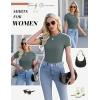Ekouaer Womens Short Sleeve Shirts 3 Pack Crew Neck Tops Slim Fit Basic Tees Trendy Clothes Base Layer(3pcs Black/ Sage Green/ Light Gray)