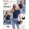 Ekouaer Womens Short Sleeve Shirts 3 Pack Crew Neck Tops Slim Fit Basic Tees Trendy Clothes Base Layer(3pcs Black/ Sage Green/ Navy Blue)