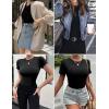 Ekouaer Womens Short Sleeve Shirts 3 Pack Crew Neck Tops Slim Fit Basic Tees Trendy Clothes Base Layer(3pcs Black/ White/ Boho Floral)