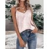 Ekouaer Womens Silk Satin Tank Tops V Neck Camisole Spaghetti Strap Top Summer Basic Blouse(Pink Leopard)