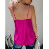 Ekouaer Womens Silk Satin Tank Tops V Neck Camisole Spaghetti Strap Top Summer Basic Blouse(Rose)