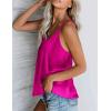 Ekouaer Womens Silk Satin Tank Tops V Neck Camisole Spaghetti Strap Top Summer Basic Blouse(Rose)