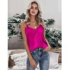 Ekouaer Womens Silk Satin Tank Tops V Neck Camisole Spaghetti Strap Top Summer Basic Blouse(Rose)