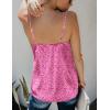 Ekouaer Womens Silk Satin Tank Tops V Neck Camisole Spaghetti Strap Top Summer Basic Blouse(Rose Leopard)