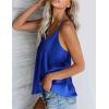 Ekouaer Womens Silk Satin Tank Tops V Neck Camisole Spaghetti Strap Top Summer Basic Blouse(Snorkel Blue)