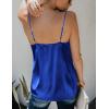 Ekouaer Womens Silk Satin Tank Tops V Neck Camisole Spaghetti Strap Top Summer Basic Blouse(Snorkel Blue)