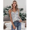 Ekouaer Womens Silk Satin Tank Tops V Neck Camisole Spaghetti Strap Top Summer Basic Blouse(White Leopard)