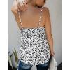 Ekouaer Womens Silk Satin Tank Tops V Neck Camisole Spaghetti Strap Top Summer Basic Blouse(White Leopard)