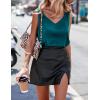 Ekouaer Womens Silk Satin Tank Tops V Neck Casual Cami Sleeveless Camisole Blouses Summer Basic Tank Shirt(Blue Green)