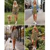 Ekouaer Womens Summer Casual Sleeveless Rompers 2026 Floral Loose Shorts Overalls Adjustable Boho Jumpsuits with Pockets(Army Green Floral)