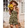 Ekouaer Womens Summer Casual Sleeveless Rompers 2026 Floral Loose Shorts Overalls Adjustable Boho Jumpsuits with Pockets(Army Green Floral)