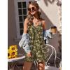 Ekouaer Womens Summer Casual Sleeveless Rompers 2026 Floral Loose Shorts Overalls Adjustable Boho Jumpsuits with Pockets(Army Green Floral)