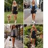 Ekouaer Womens Summer Casual Sleeveless Rompers 2026 Floral Loose Shorts Overalls Adjustable Boho Jumpsuits with Pockets(Black)