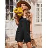 Ekouaer Womens Summer Casual Sleeveless Rompers 2026 Floral Loose Shorts Overalls Adjustable Boho Jumpsuits with Pockets(Black)