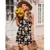 Ekouaer Womens Summer Casual Sleeveless Rompers 2026 Floral Loose Shorts Overalls Adjustable Boho Jumpsuits with Pockets(Black Floral)